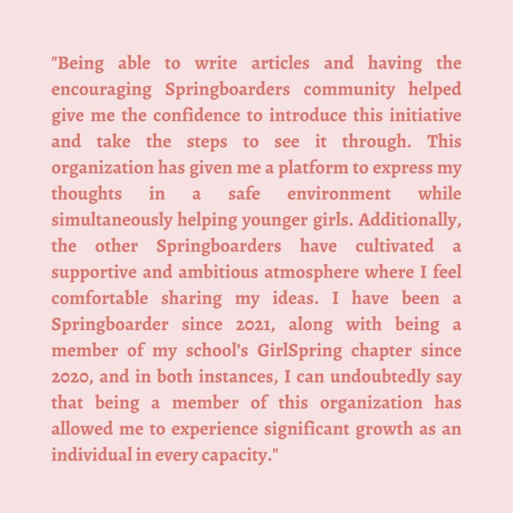 Annikah Mishra's project was inspired by her experience with the Youth Leadership Forum (YLF), which deepened her appreciation for community leaders and the importance of recognizing the efforts of other young people.
